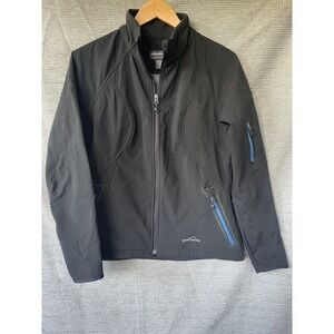 Eddie Bauer womens Medium 365 Softshell Jacket Black Zip